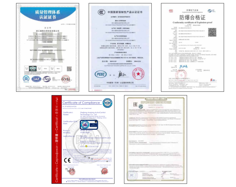 隔爆型電動執行器證書